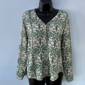 Silky Long-sleeve Emerald Green Blouse